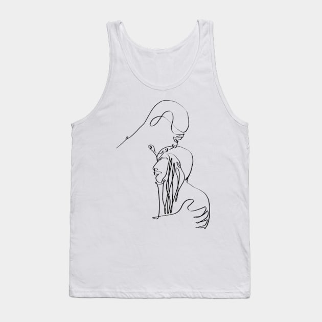 Couple hug one line art Tank Top by Doodle Intent